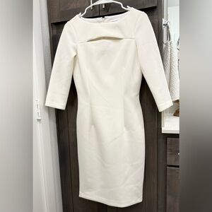 Calvin Klein Classic Cream Long Sleeve Dress